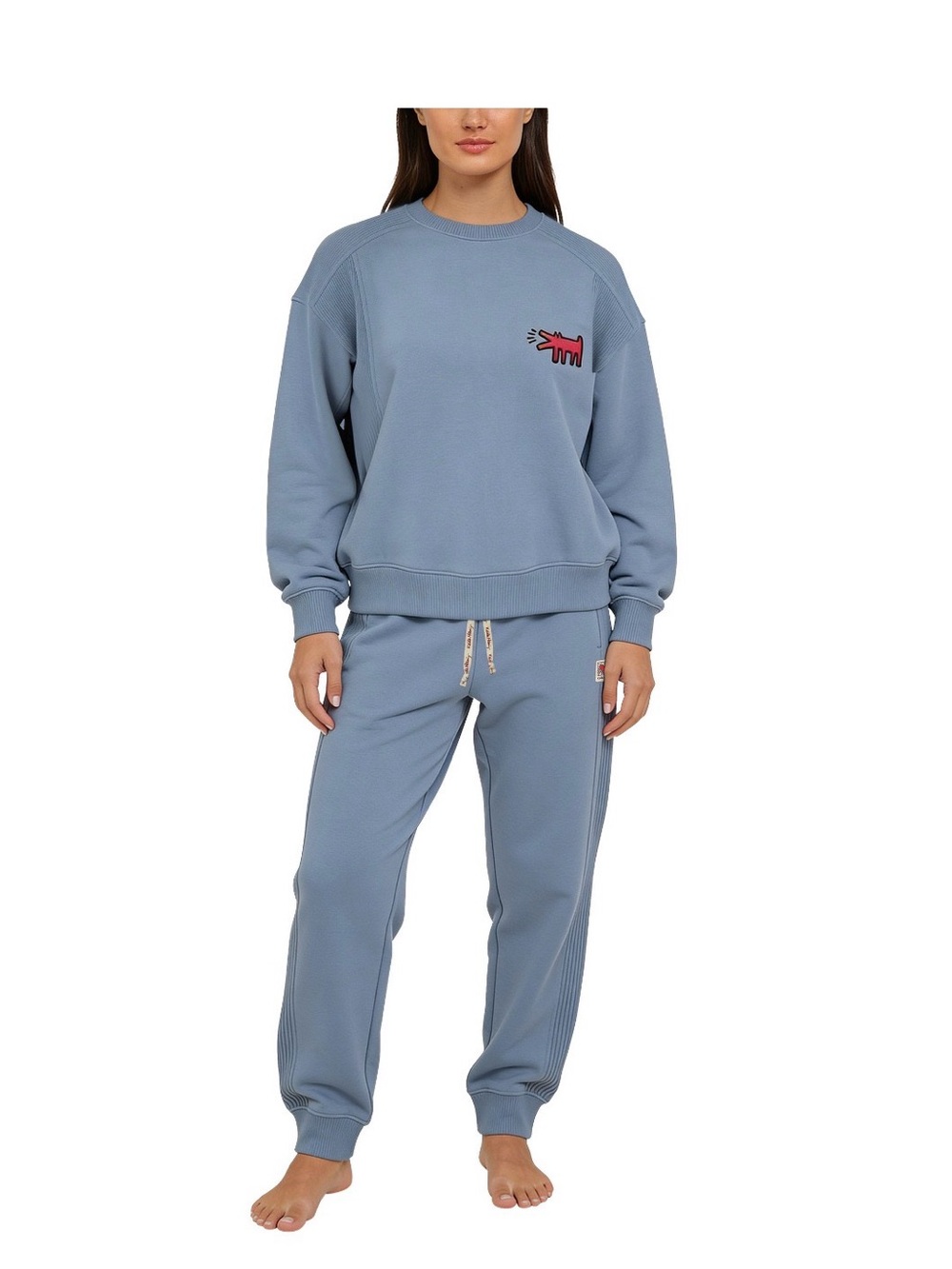 (6)Keith Haring ladies crew and lounge set